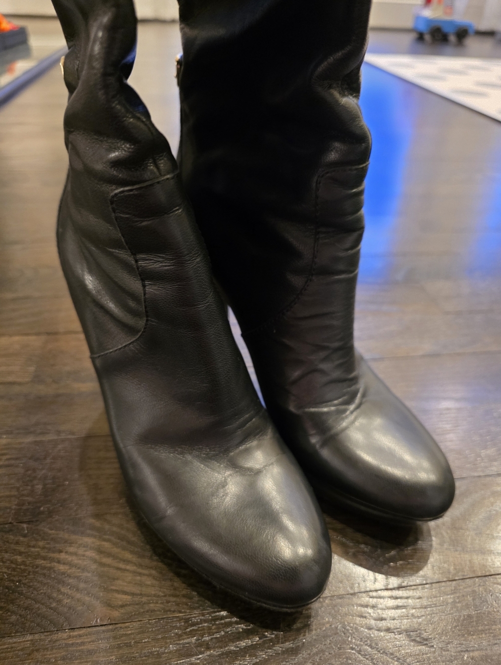 Gucci Black High-Heel Mid-Calf Women's Boots Size 6.5 - Picture 6 of 16